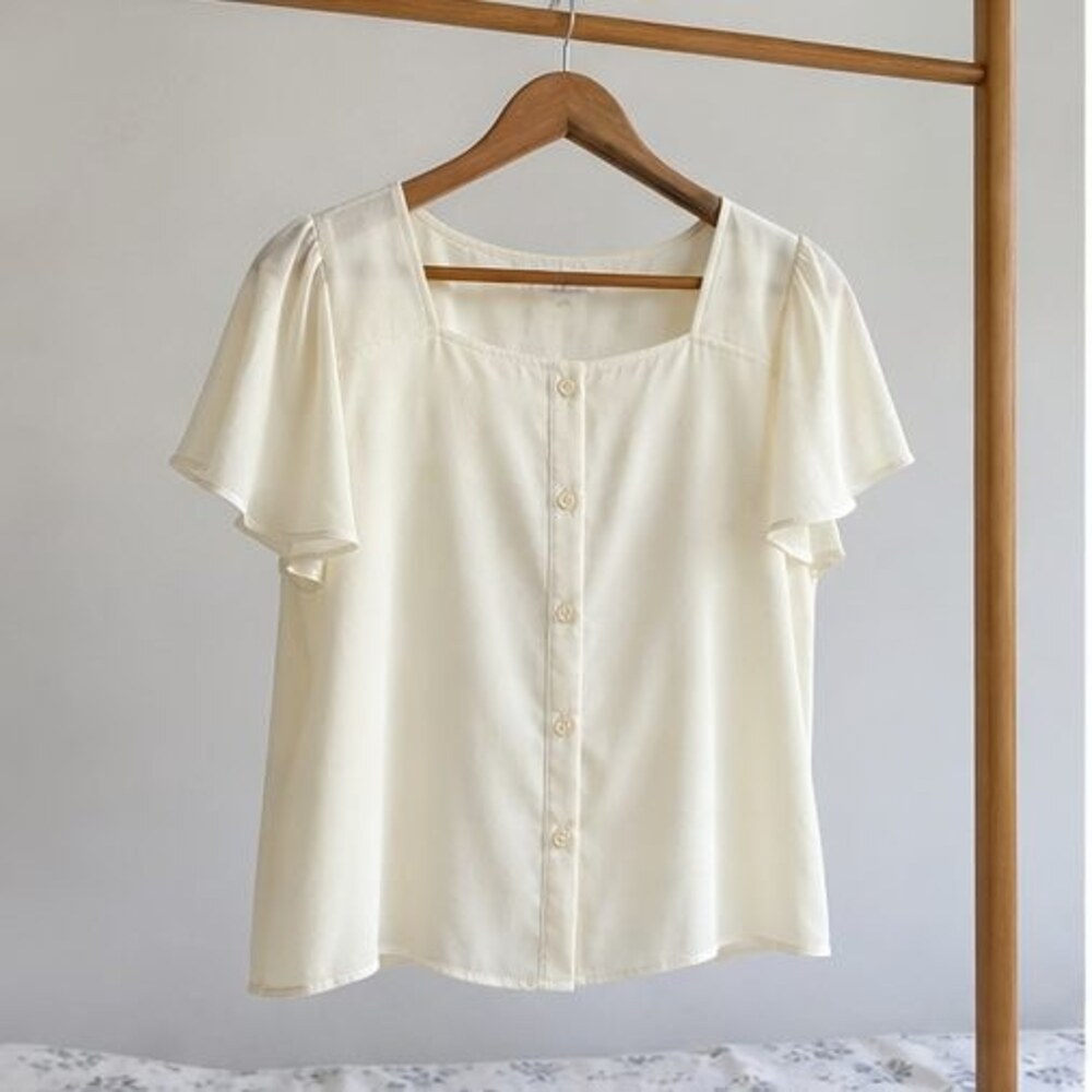 Cream Wrap Blouse